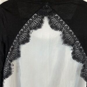 Banana Republic Flowing Black Lace Detail Top Size Med